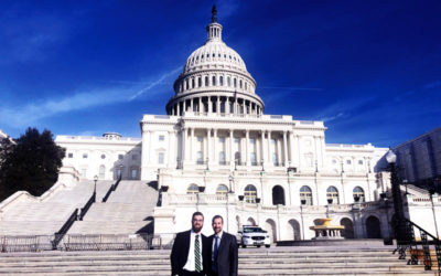 Zach Greder ’19 and director of sustainability education Brian Campbell