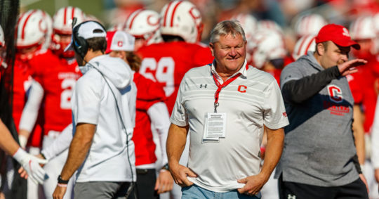 Don De Waard ’82 on the sidelines of a Central Dutch football game