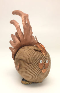 Madilynn Peitzman, copper, wood, found objects, Metalsmithing I