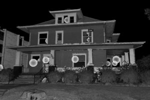Laser scanned image of the front of Boardwalk House.
